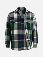 Men's Brushed Overscale Plaid Double Pocket Long Sleeve Shirt Eleven Oasis
