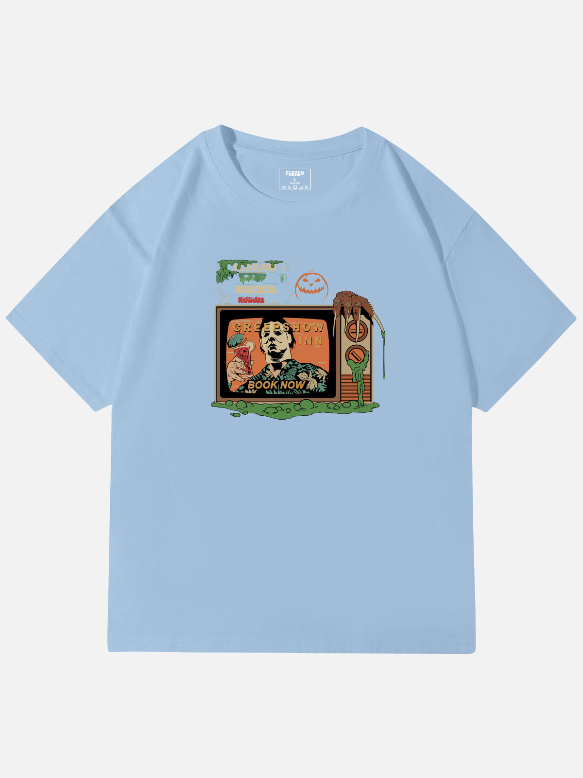 Creepshow Inn Retro Horror Graphic Cotton T-Shirt Eleven Oasis