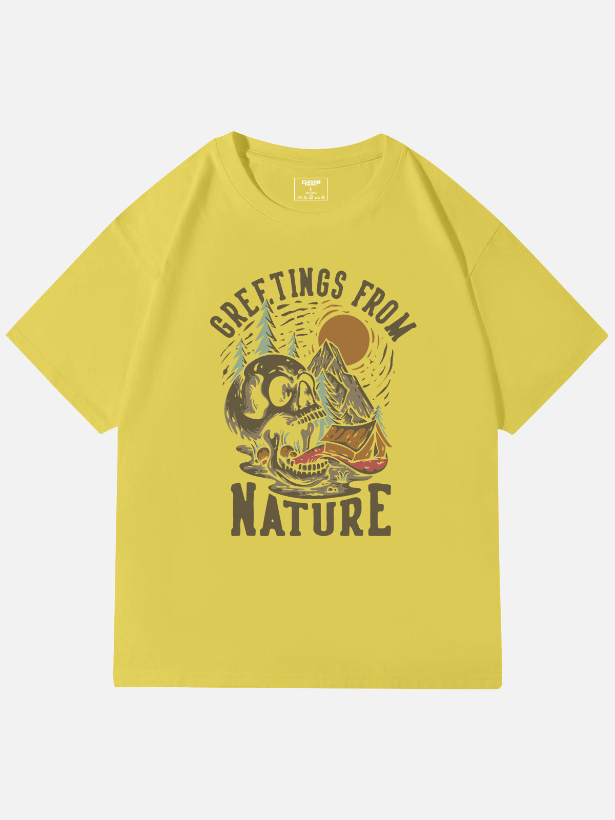 Greetings From Nature Skull Graphic Cotton T-Shirt Eleven Oasis