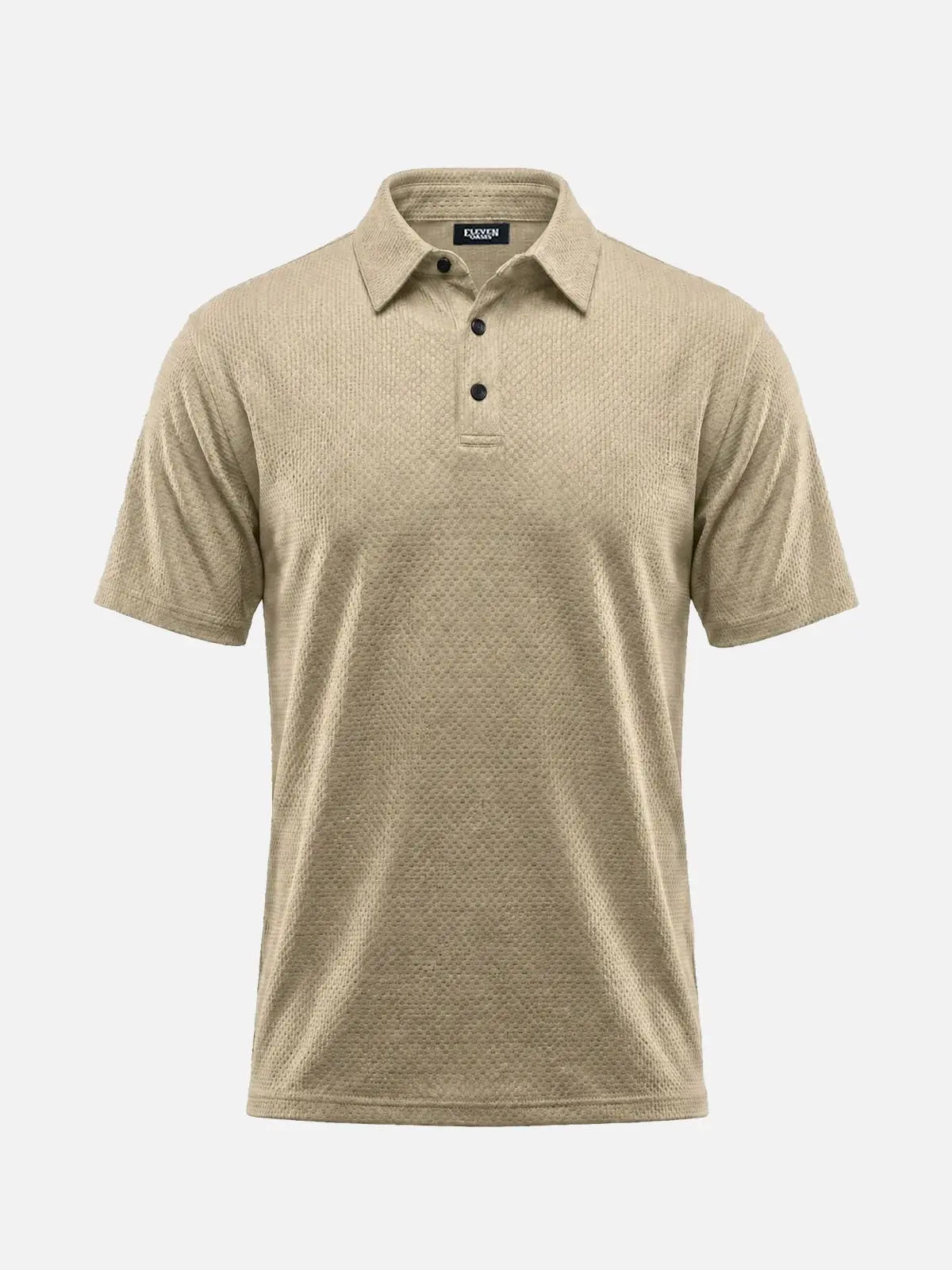 Men's Textured Knit Short Sleeve Polo Shirt ElevenOasis