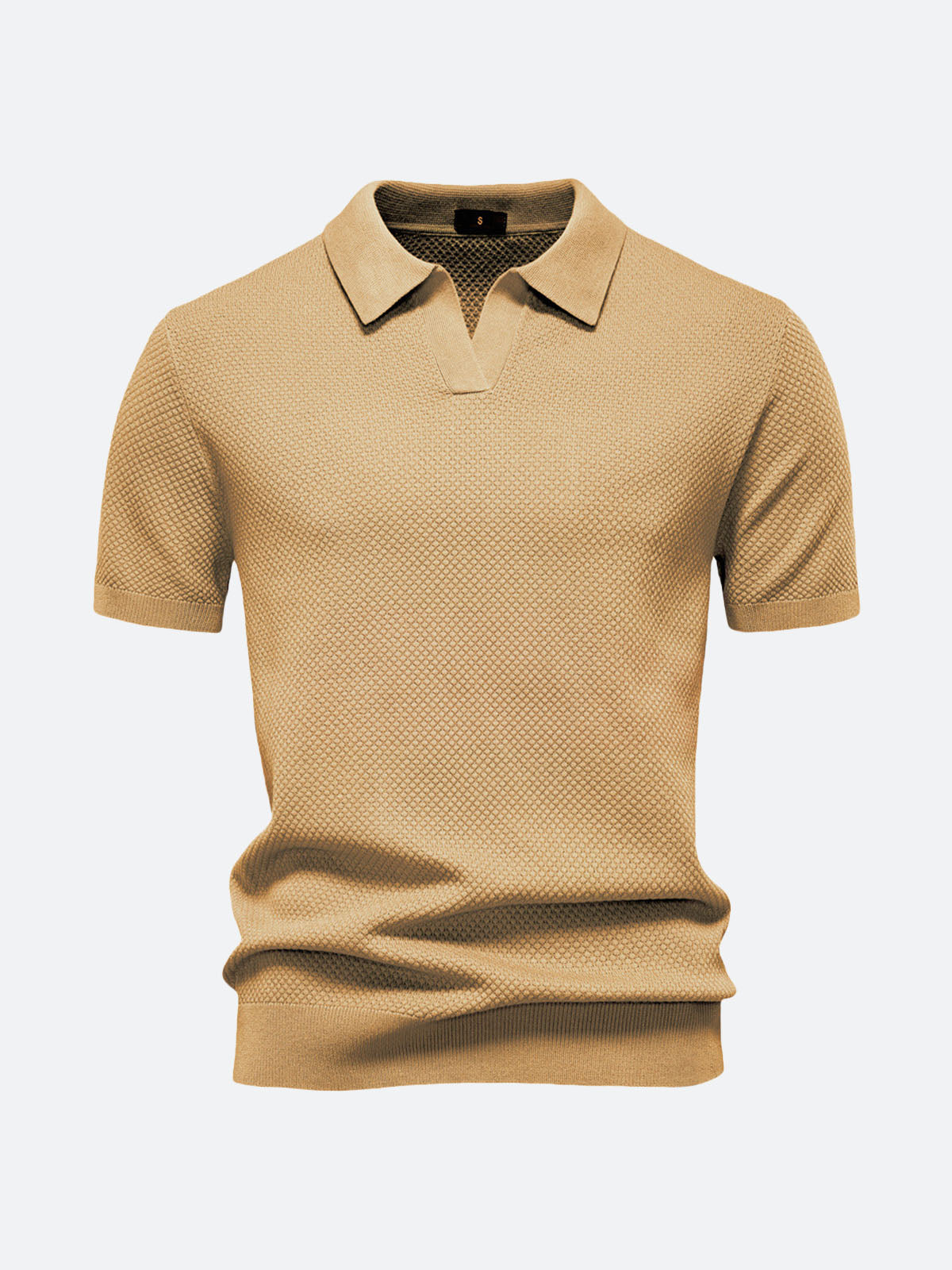 Men's Textured Knit Polo Short Sleeve Shirt Eleven Oasis