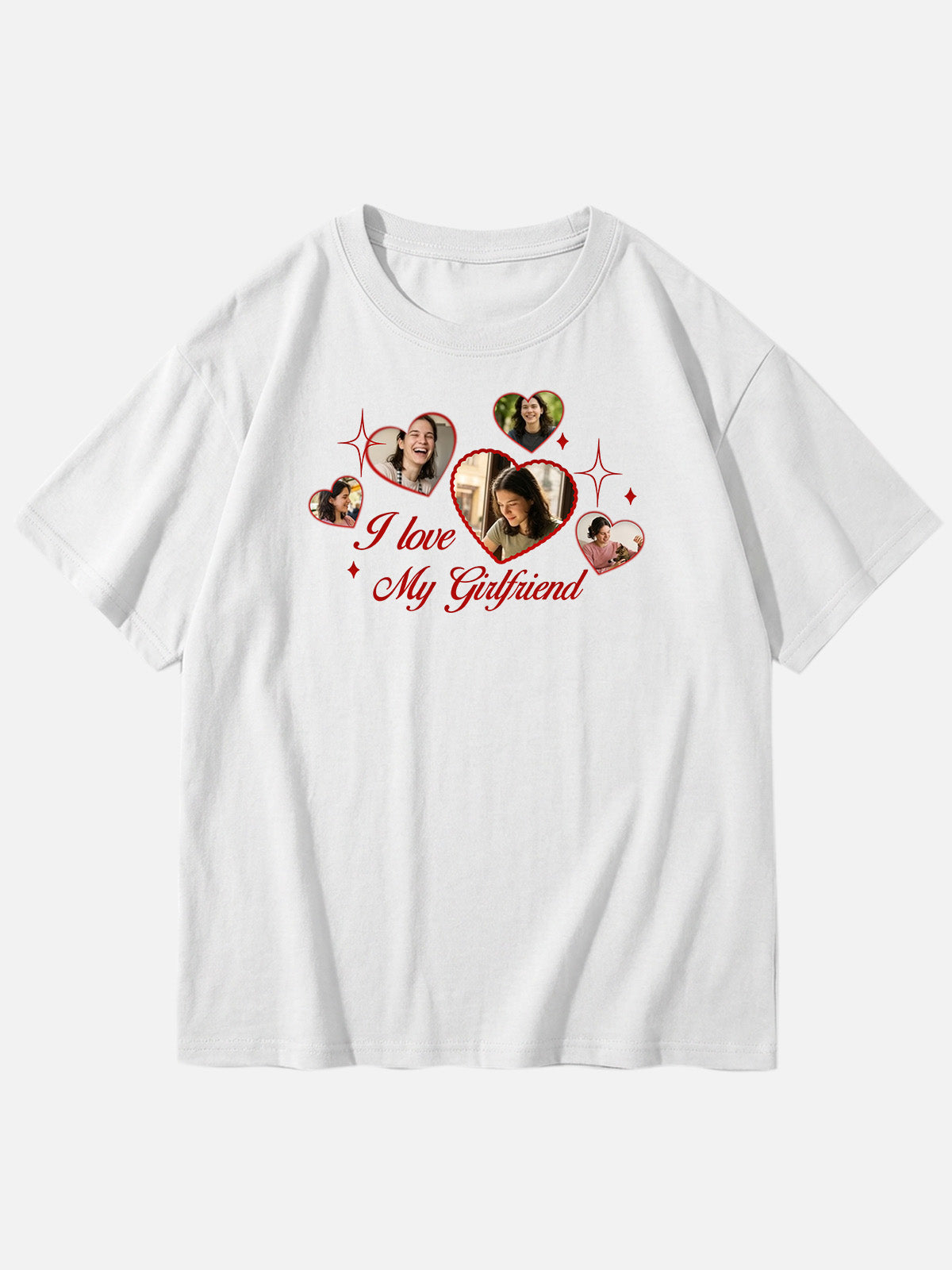 Custom Love Photo Cotton Short Sleeve T-Shirt Eleven Oasis