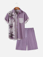 Men's Purple Casual Drawstring Shorts Eleven Oasis
