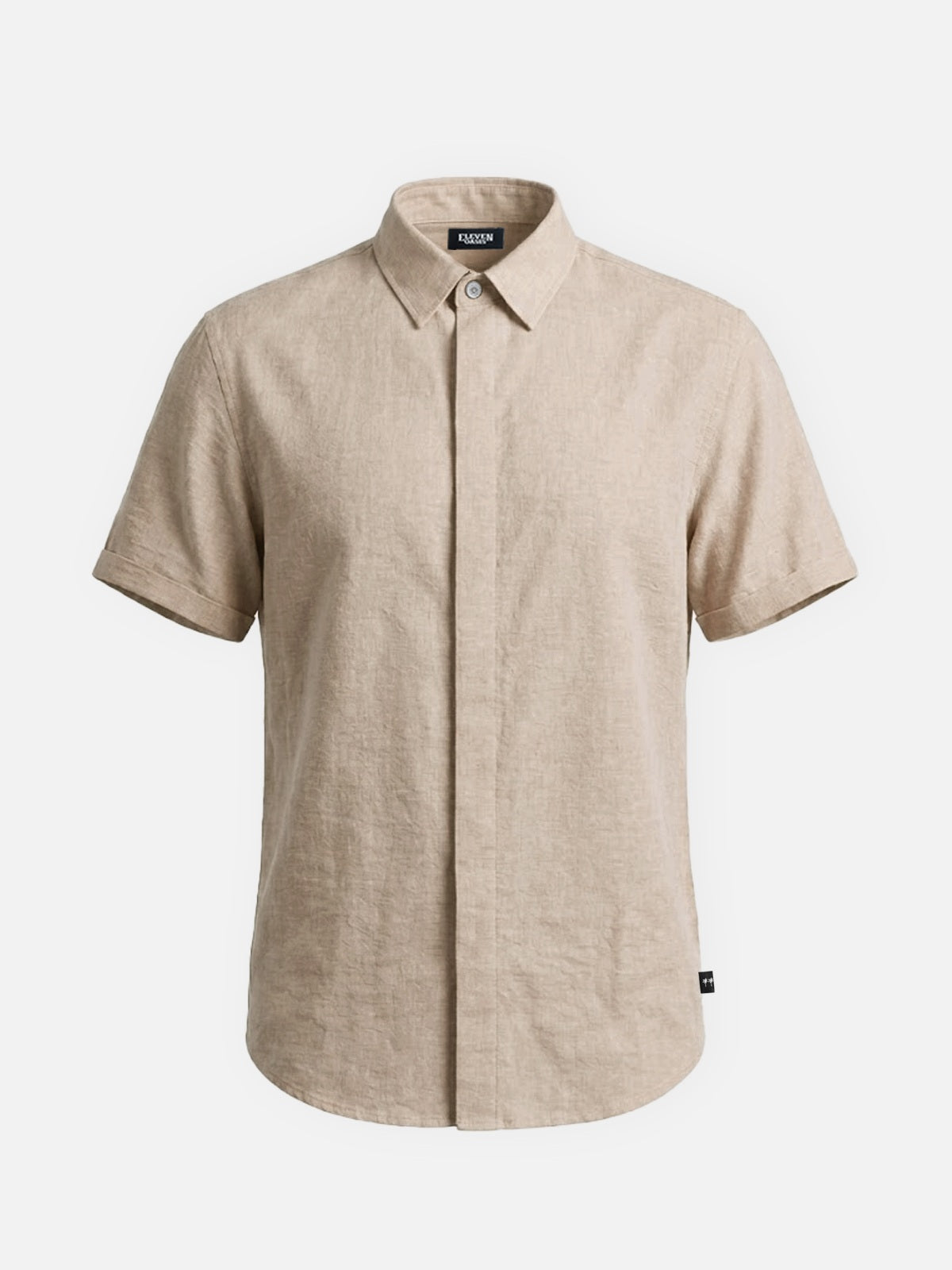 Men's Linen Cotton Blend Short Sleeve Shirt ElevenOasis