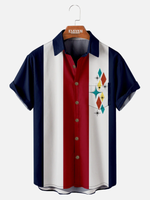 Men's Mid-Century Atomic Starburst Bowling Short Sleeve Shirt Eleven Oasis