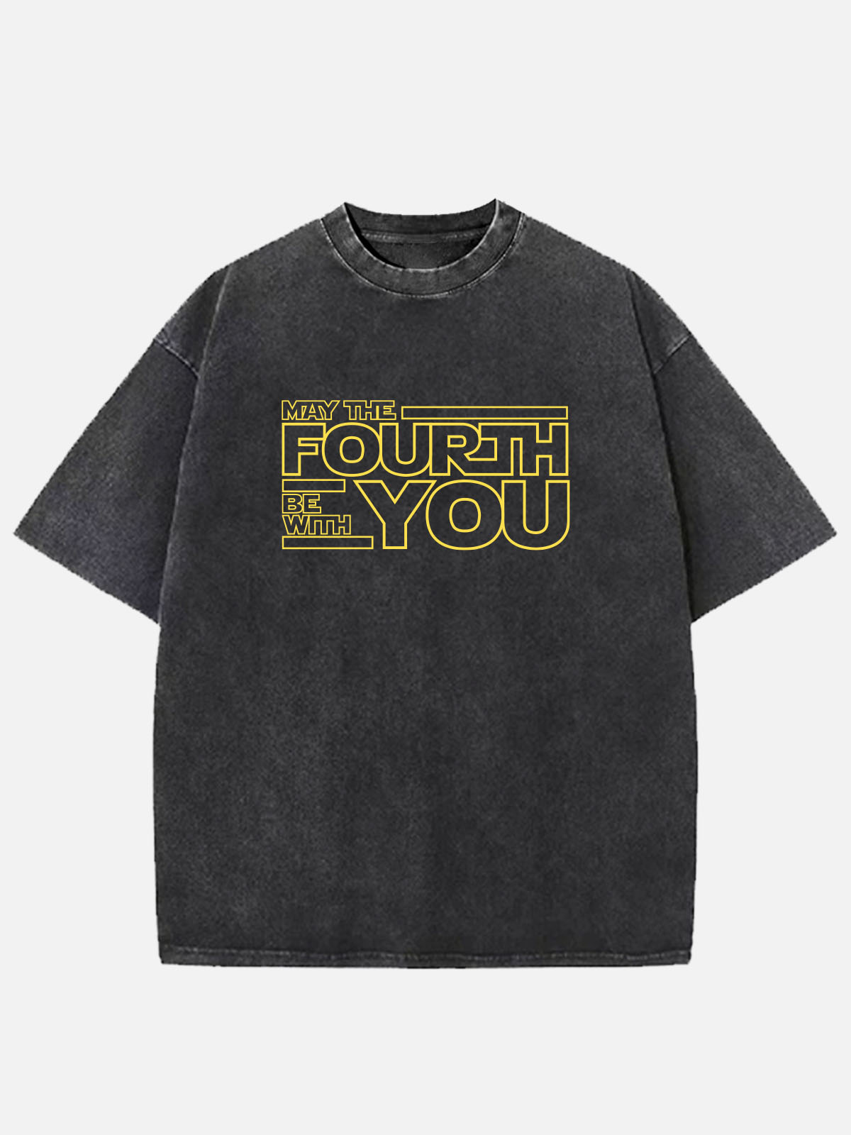Men’s Science Fiction Cotton Round Neck Short Sleeve T - Shirt Star Wars MAY THE FOURTH BE WITH YOU Eleven Oasis