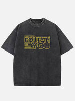 Star Wars May the Fourth Be With You Acid Wash Cotton T-Shirt Eleven Oasis