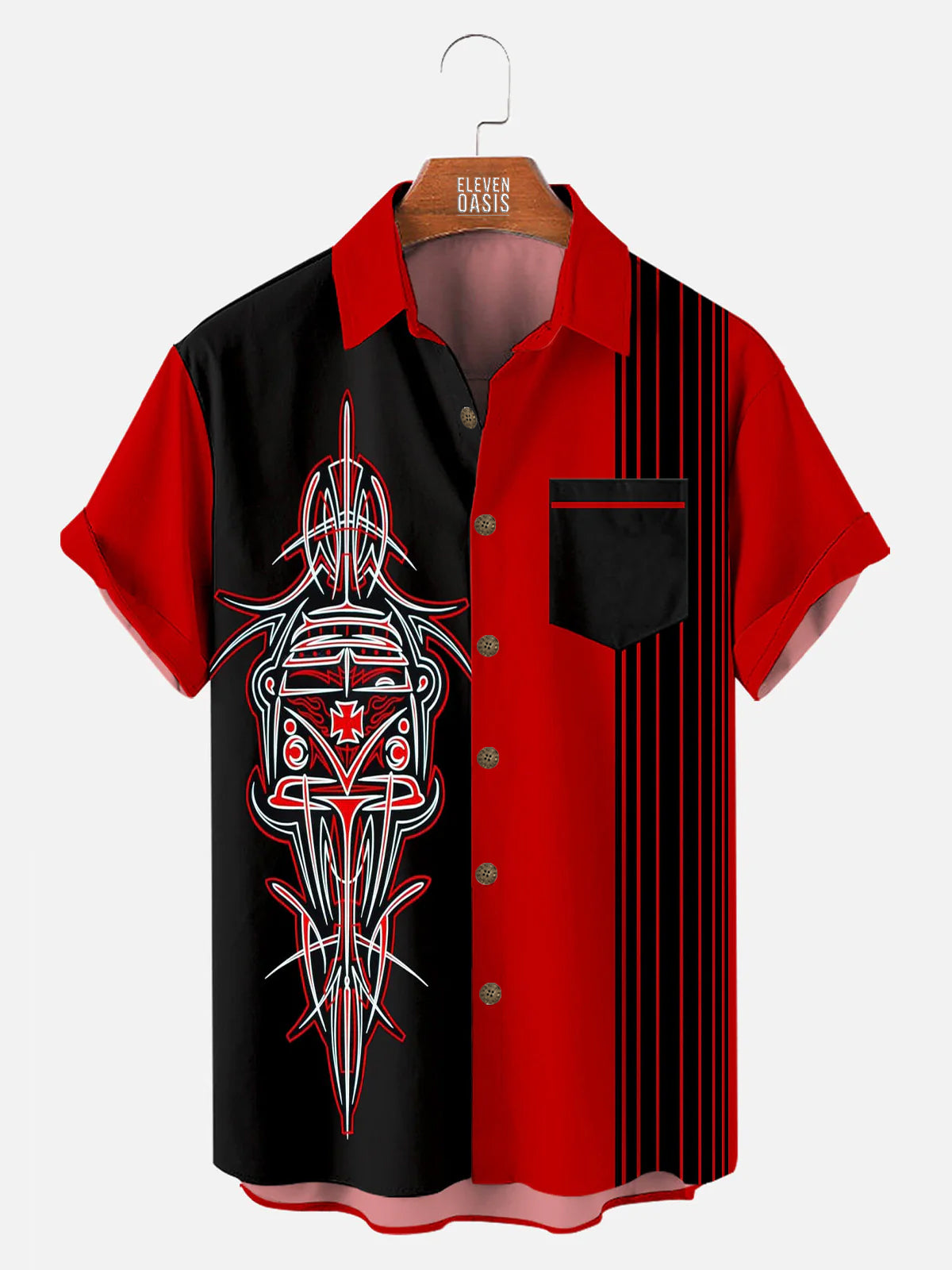 Automotive Stripe Short Sleeve ShirtMens short sleeve shirts Big and tall Mens shirts Short sleeve shirts for men Mens 4xl shirts Casual short sleeve shirts