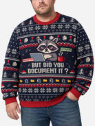 But Did You Document It? Office Raccoon Ugly Christmas Sweater 