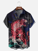 Men's Majestic Asian Tiger Short Sleeve Shirt Eleven Oasis