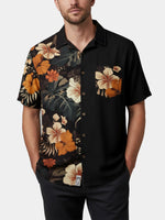 Men's Hawaii Retro Tropical Flora Short Sleeve Shirt ElevenOasis