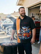 Tall Men's Shark Hot Rod Short Sleeve Shirt Eleven Oasis