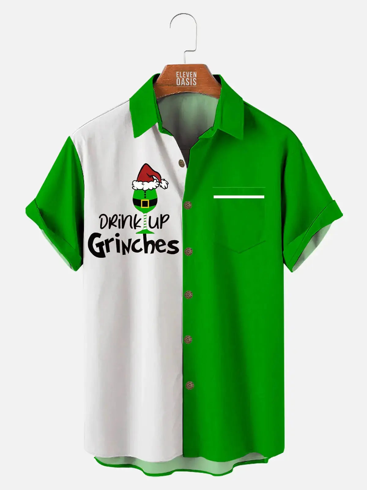 Christmas Drink Up Grinches Men's Short Sleeve Shirt ElevenOasis