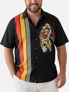 Tall Men's Retro Stripe Tiger Short Sleeve Shirt Eleven Oasis