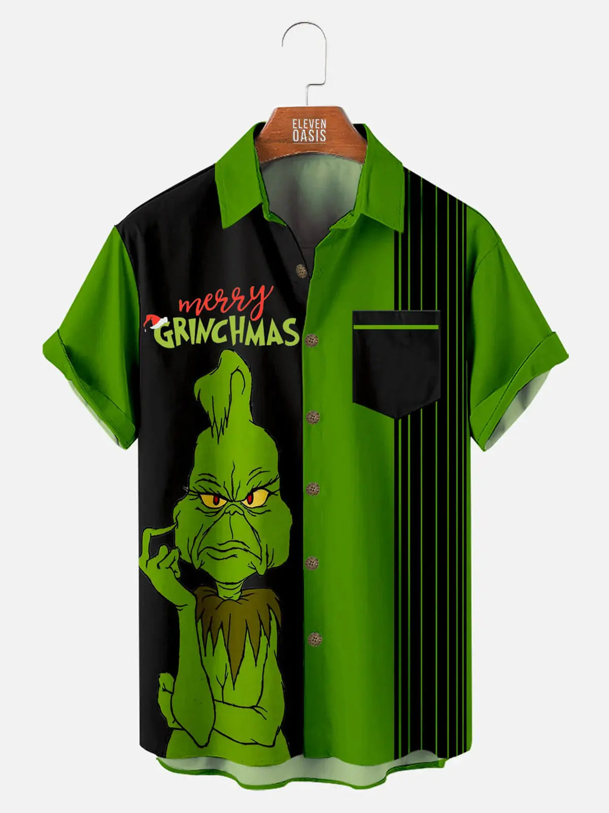 Merry Grinches Men's Short Sleeve Casual ShirtMens short sleeve shirts Big and tall Mens shirts Short sleeve shirts for men Mens 4xl shirts Casual short sleeve shirts