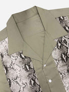 Men's Twin Snakeskin Panel Bowling Short Sleeve Shirt Eleven Oasis