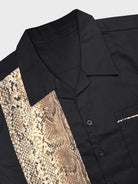 Men's Snakeskin Panel Bowling Short Sleeve Shirt Eleven Oasis