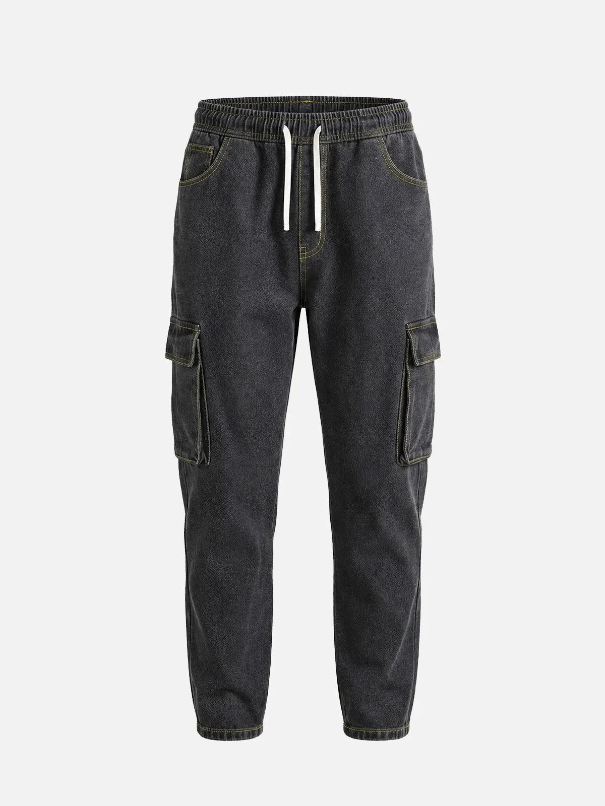 Men's Cargo Pocket Drawstring Denim Jogger Pants ElevenOasis