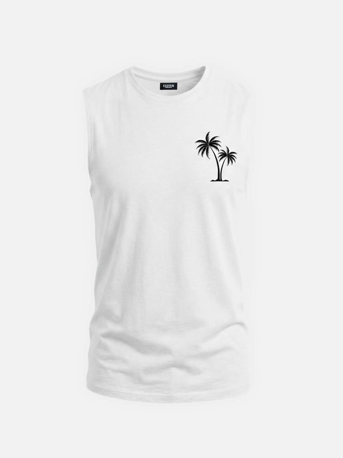 Men's Palm Graphic Crew Neck Tank Top Eleven Oasis