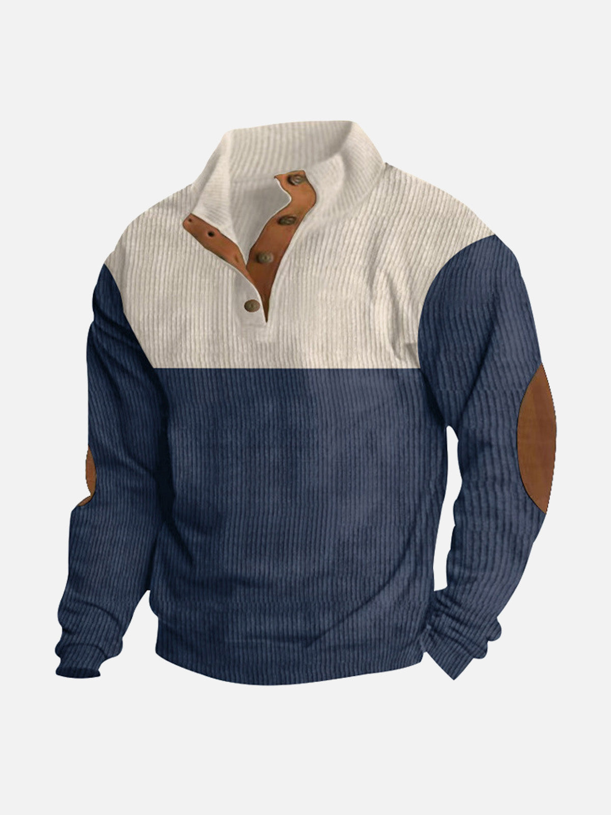 Men's Colorblock Henley Pullover Sweatshirt Eleven Oasis