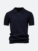 Men's Textured Knit Polo Short Sleeve Shirt Eleven Oasis