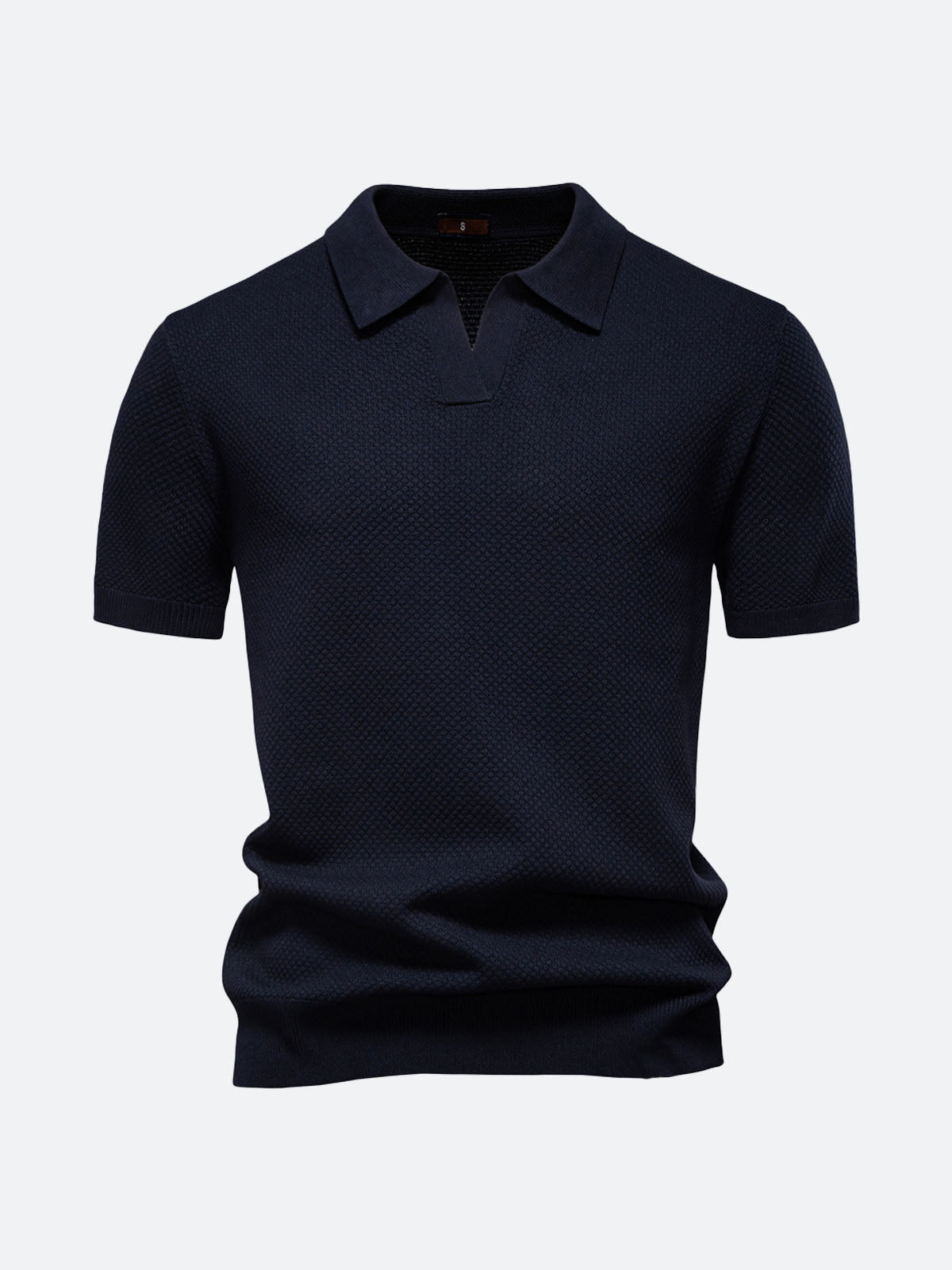 Men's Textured Knit Polo Short Sleeve Shirt Eleven Oasis