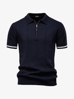 Men's Refined Slim Polo Knit Short Sleeve Shirt Eleven Oasis