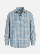 Men's Brushed Heritage Plaid Single Pocket Long Sleeve Shirt Eleven Oasis