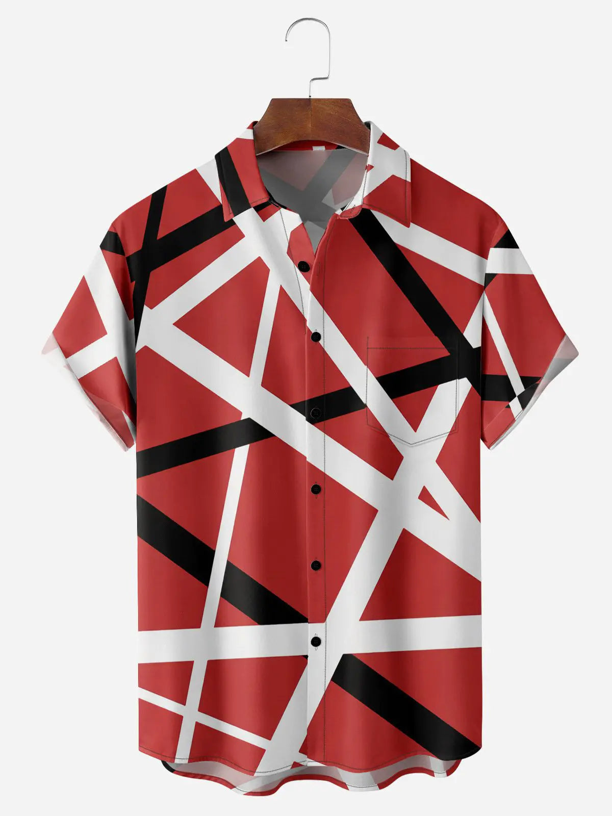 Men's Simple Lines Short Sleeve Casual ShirtMens short sleeve shirts Big and tall Mens shirts Short sleeve shirts for men Mens 4xl shirts Casual short sleeve shirts