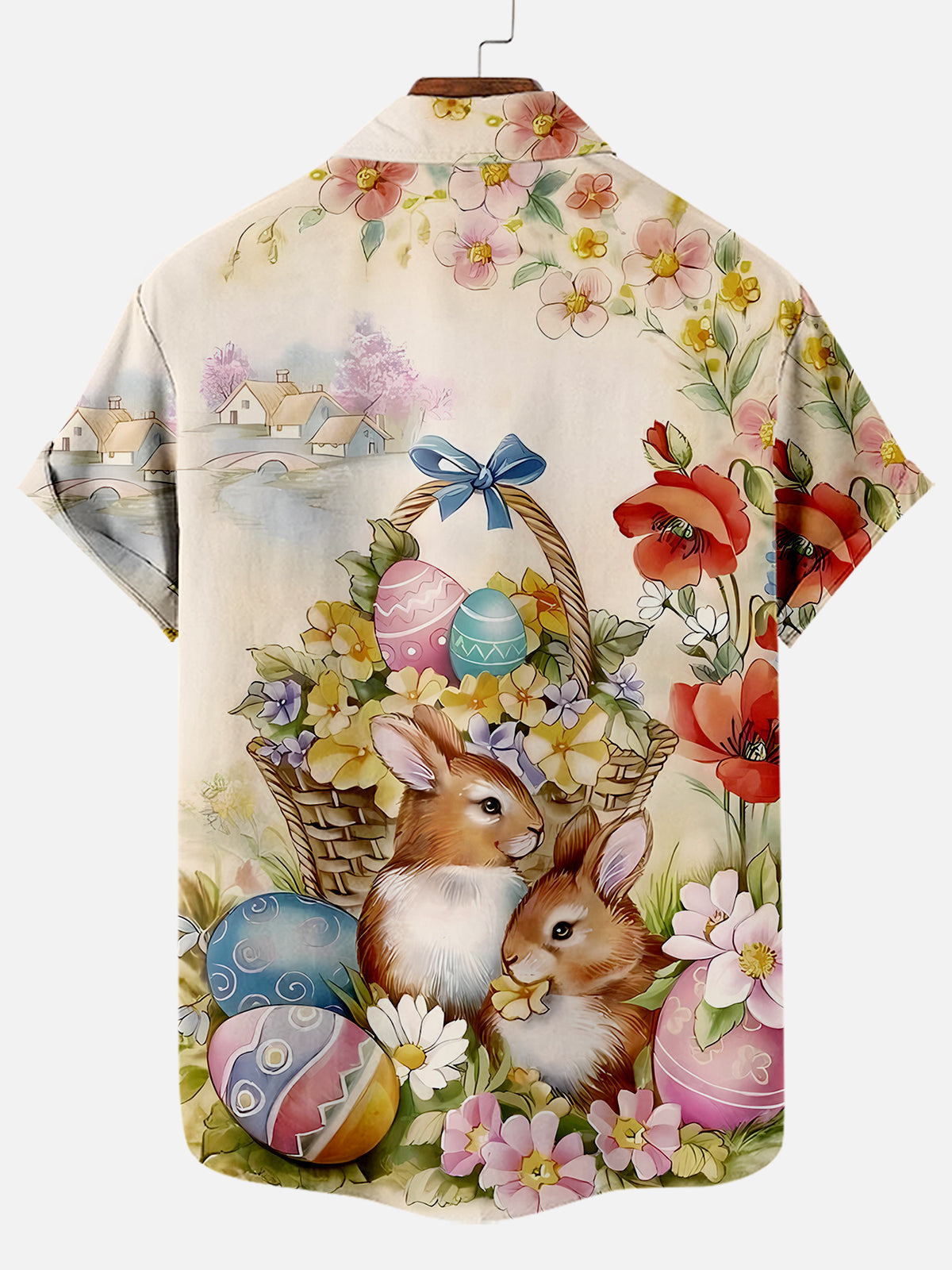 Men's Easter Egg Pattern Short Sleeve Shirt Summer Everest
