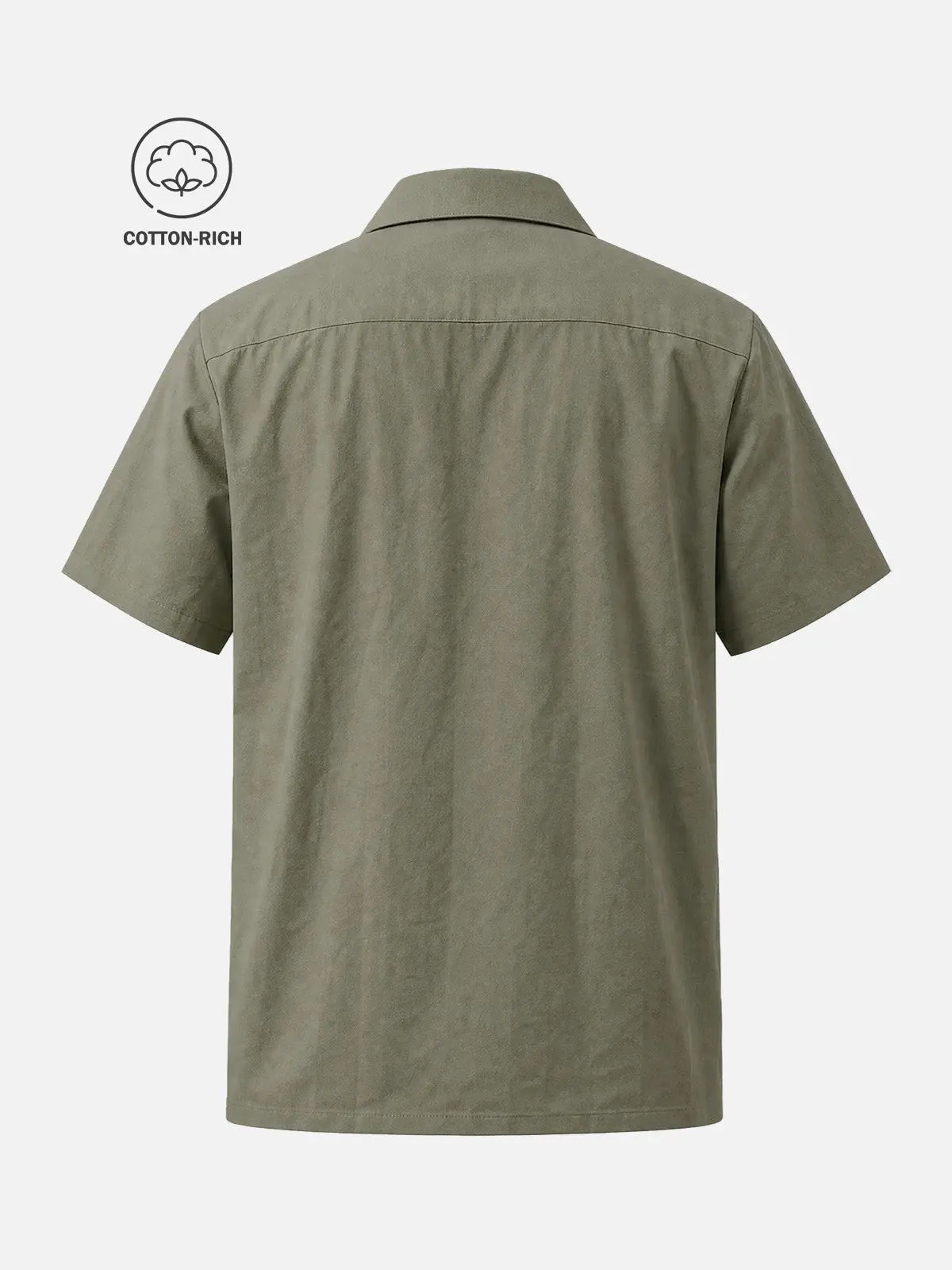 Men's Cotton Twin Snakeskin Panel Bowling Short Sleeve Shirt Eleven Oasis