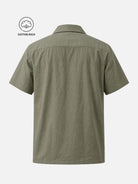 Men's Cotton Twin Snakeskin Panel Bowling Short Sleeve Shirt Eleven Oasis