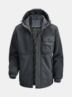 Men's Sherpa-Panel Hooded Puffer Jacket with Chest Pocket Eleven Oasis