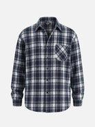 Men's Brushed Heritage Plaid Single Pocket Long Sleeve Shirt Eleven Oasis