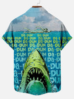 Hawaiian Great White Shark Pattern Men's Short Sleeve TopMens short sleeve shirts Big and tall Mens shirts Short sleeve shirts for men Mens 4xl shirts Casual short sleeve shirts