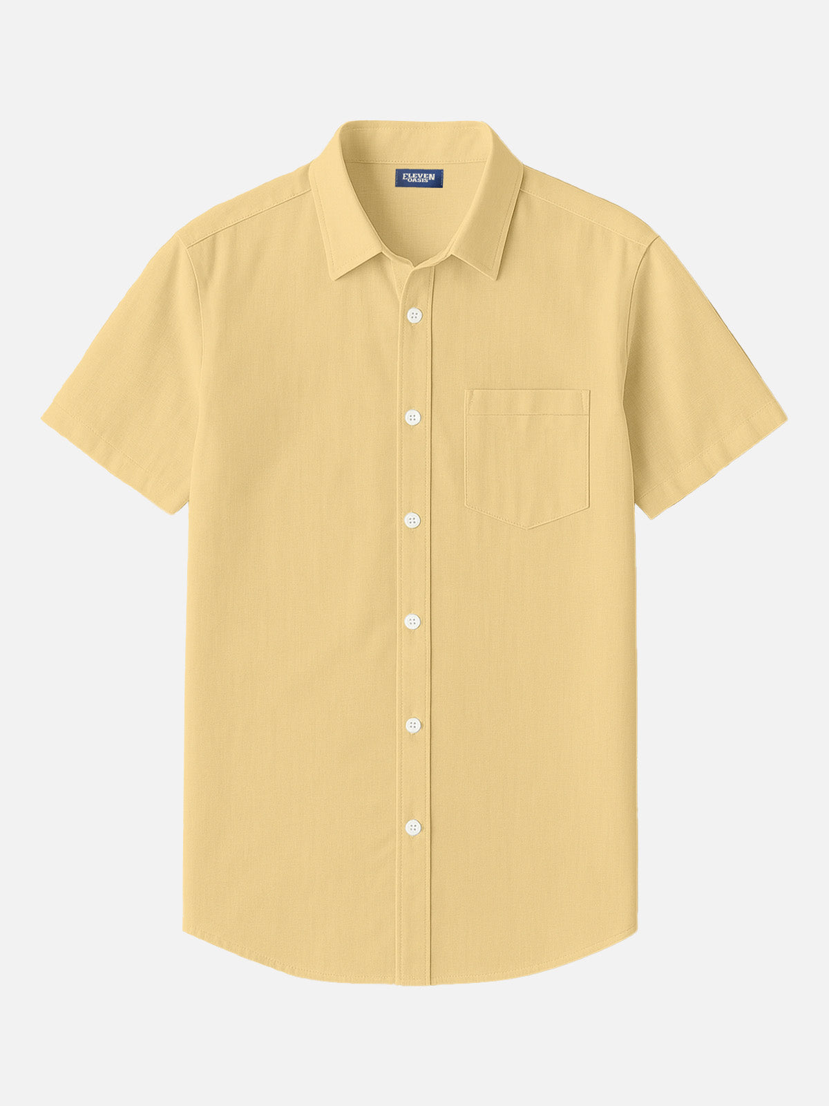 Men's Textured Cotton Classic Pocket Short Sleeve Shirt ElevenOasis