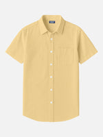 Men's Textured Cotton Classic Pocket Short Sleeve Shirt ElevenOasis