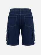 Men's Stretch Cotton Drawstring Cargo Denim Shorts Eleven Oasis