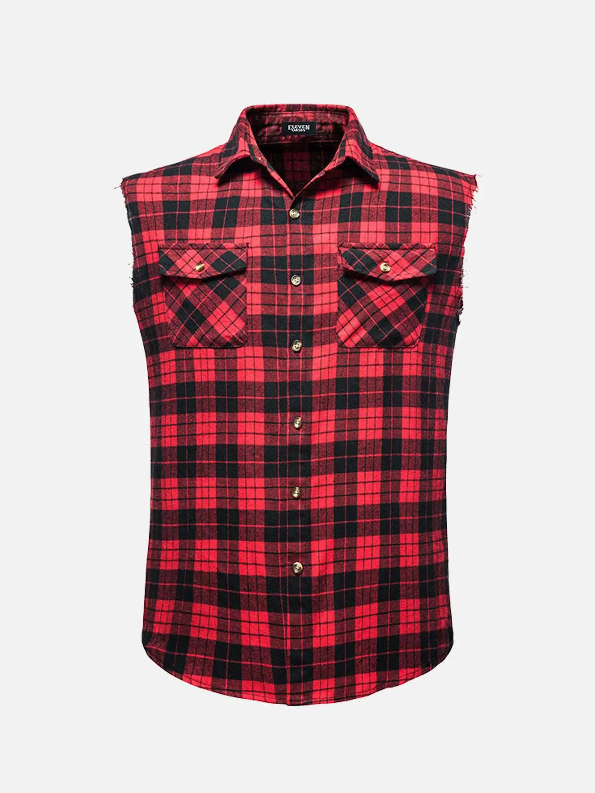 Men's Buffalo Plaid Sleeveless Shirt Eleven Oasis