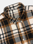 Men's Brushed Cotton Plaid Pocket Long Sleeve Shirt Eleven Oasis