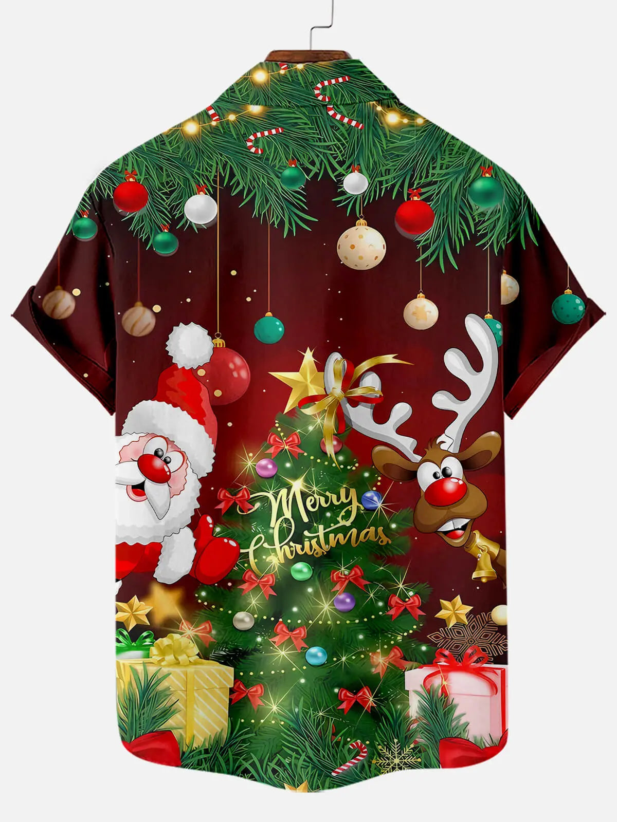 Men's Short Sleeve Shirt with Santa Claus PatternMens short sleeve shirts Big and tall Mens shirts Short sleeve shirts for men Mens 4xl shirts Casual short sleeve shirts