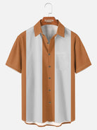 Men's Basic 50s Style Bowling Short Sleeve Shirt ElevenOasis