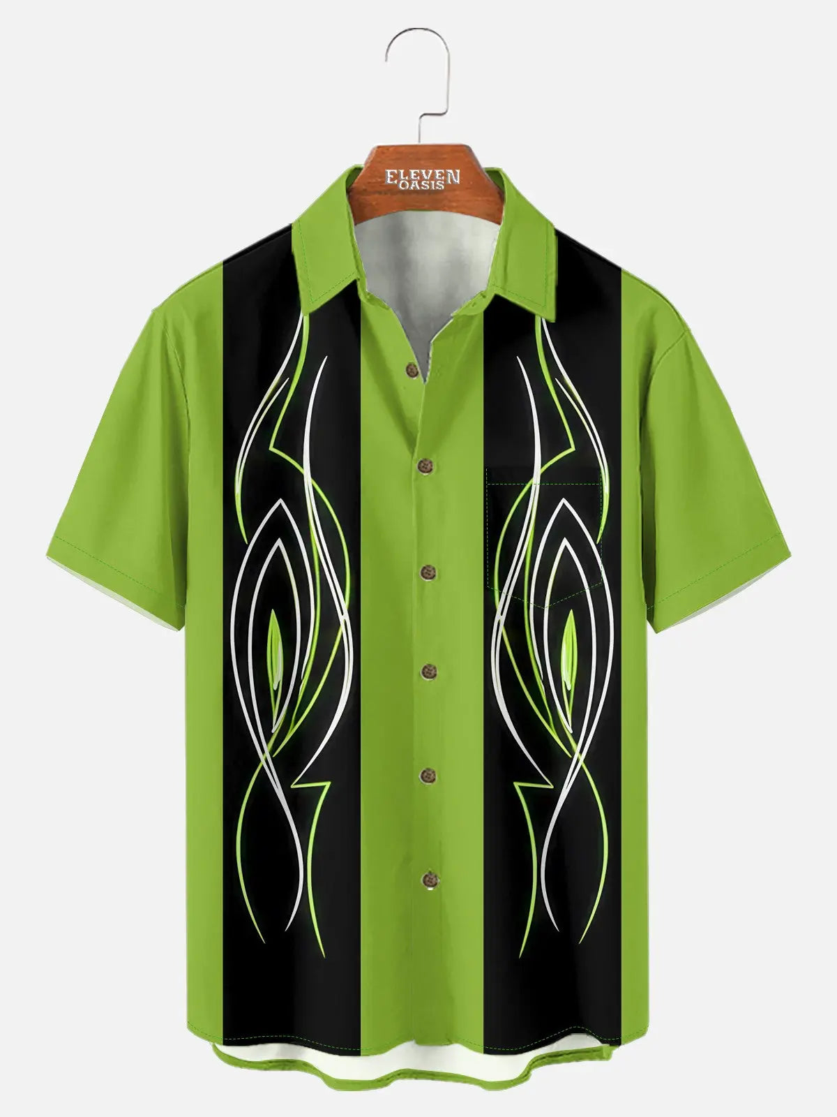 Tall Men's Speed Shop Pinstripe Short Sleeve Shirt Eleven Oasis