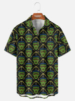 Tall Men's Frankenstein Print Short Sleeve Shirt Eleven Oasis