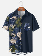 Men's Hawaii Retro Tropical Flora Short Sleeve Shirt ElevenOasis
