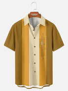 Men's Color-block Striped Casual Breathable Bowling Short Sleeve Shirt ElevenOasis