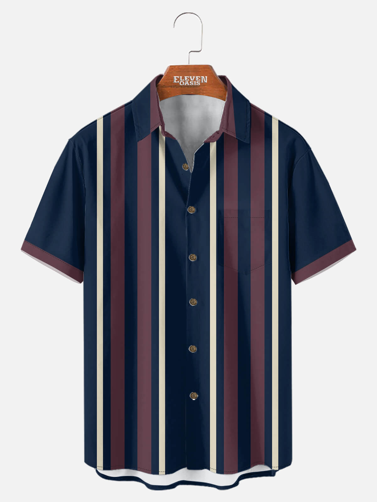 Men¡¯s Uptown Alley Bowling Short Sleeve Shirt Eleven Oasis
