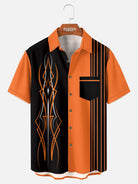 Tall Men's Red Pinstripe Panel Short Sleeve Shirt Eleven Oasis