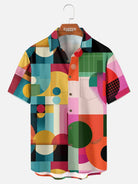 Tall  Men's Mid-Century Geometric Short Sleeve Shirt Eleven Oasis