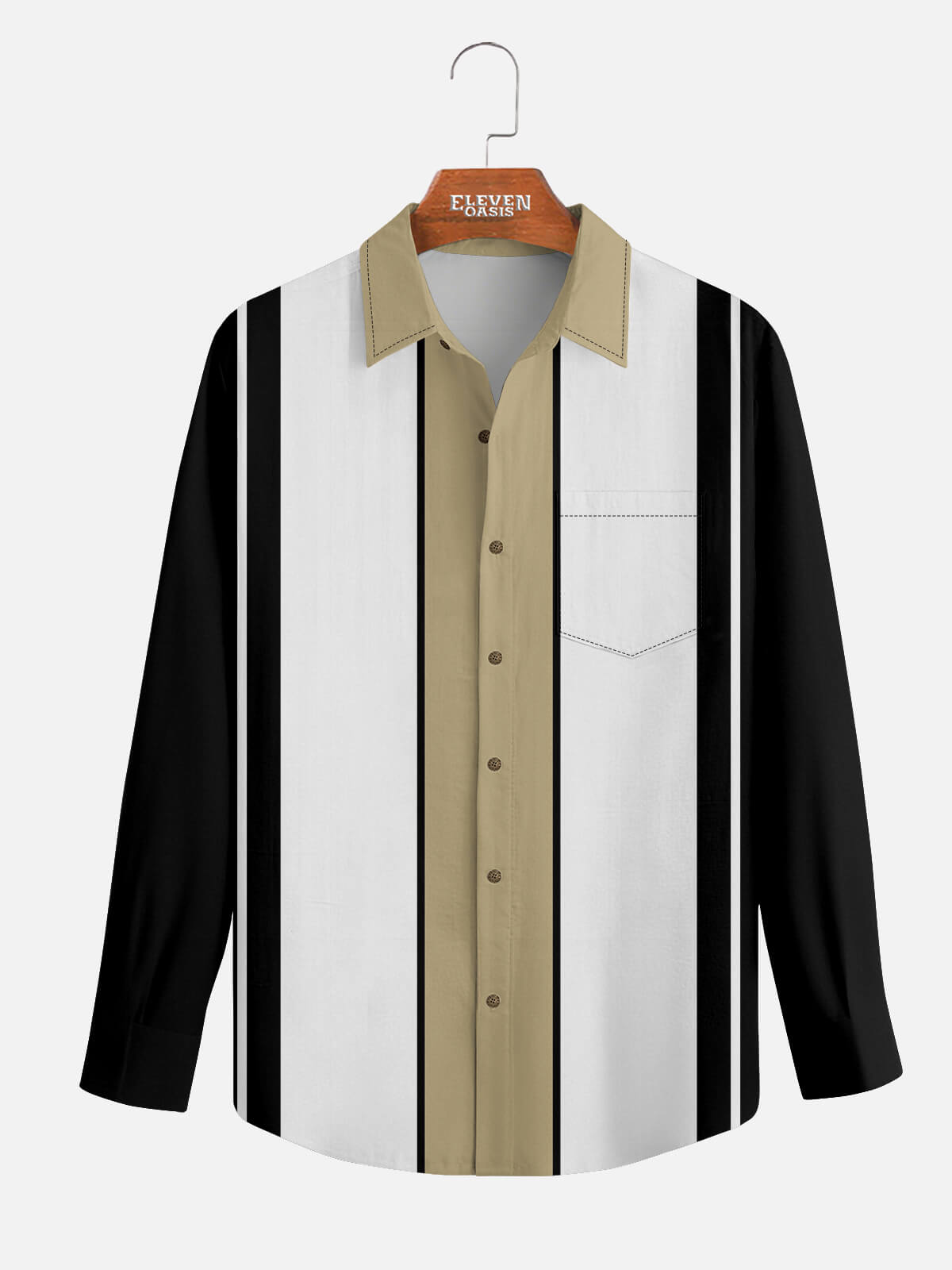 Men's Classic Bowling Style Long Sleeve Shirt Eleven Oasis